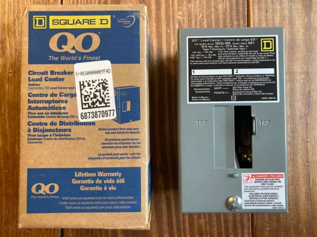 Square D QO2L30SCP 30A 120/240V 1-Phase Indoor Main Lug Load Center 3 D in.