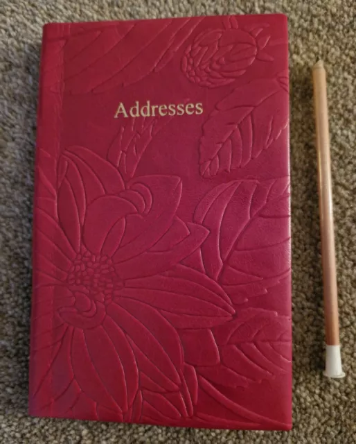 Leathersmith of London Address Book + Pencil - Ruby - Model Number ABB53RP