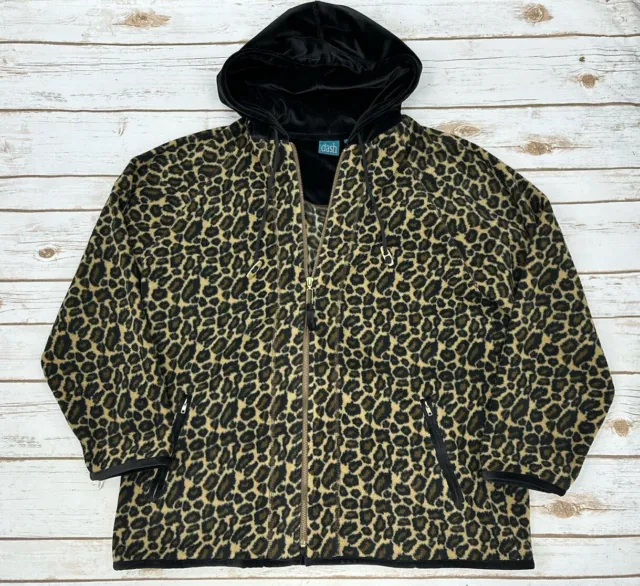 Yours Curve Women's Plus Size Leopard Print Half Zip Fleece Sweatshirt