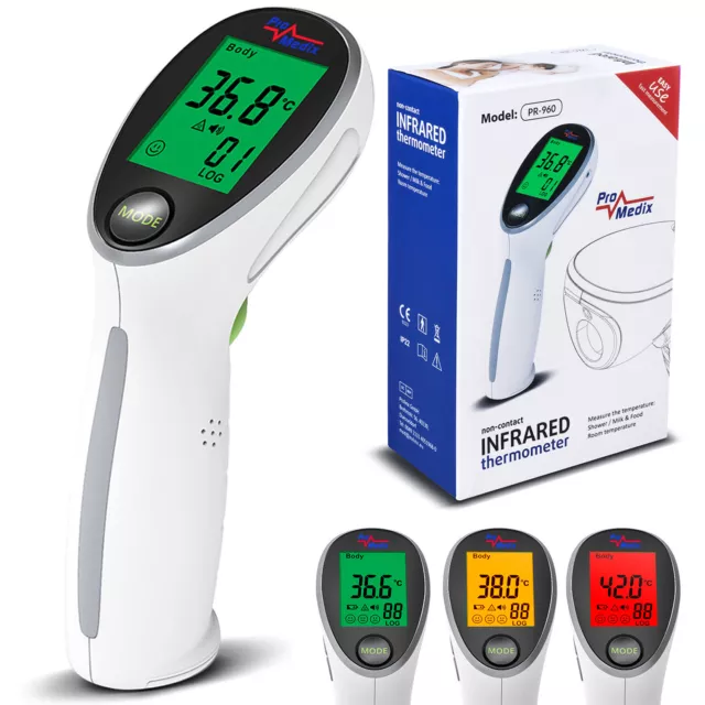 Infrared Thermometer Digital Non-Contact Forehead Gun Adult Baby Backlight Color