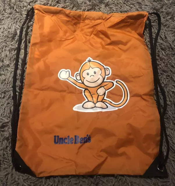 Uncle Bens Rice Sauces Monkey Advertising Drawstring Bag Rare Collectable Unused