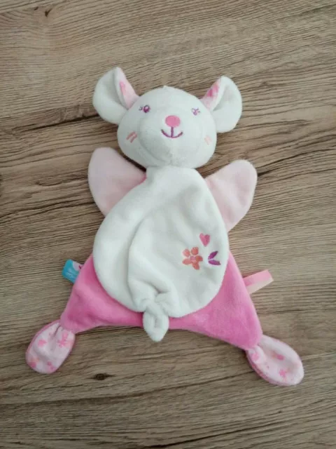 DOUDOU PLAT SUCRE D'ORGE SOURIS BLANC ROSE VIOLET ORANGE FLEUR COEUR com9