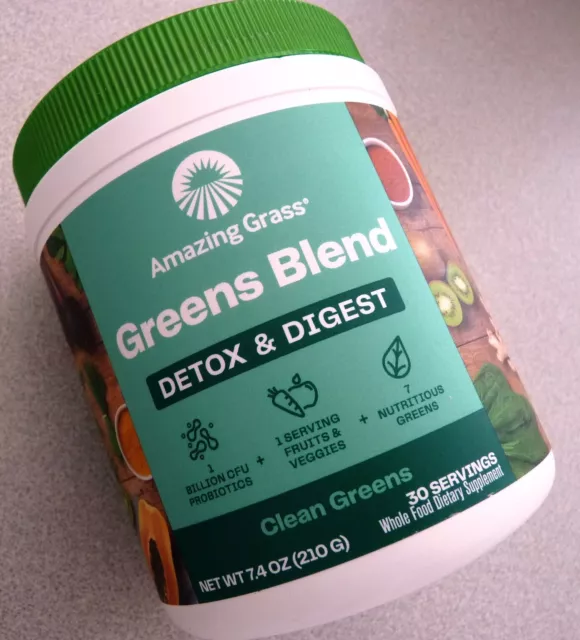 Amazing Grass Clean Greens Blend Detox Digest 7.4 oz Powder FRESH! Exp 8/24