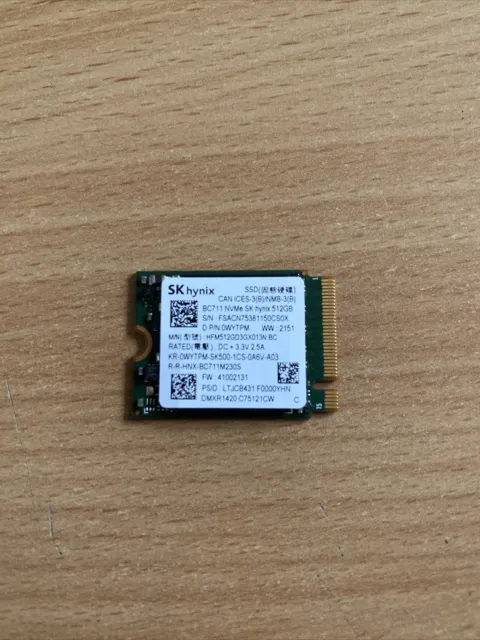 SK HYNIX BC711 512GB SSD M.2 PCIe (Gen3 x 4) NVMe (0WYTPM)