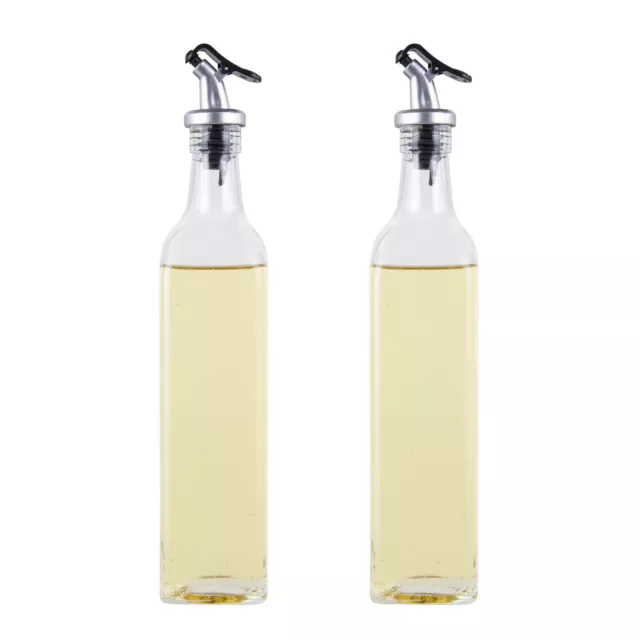 ORNAMI Glass Olive Oil Dispenser and Vinegar Cruet Bottle (500ml)