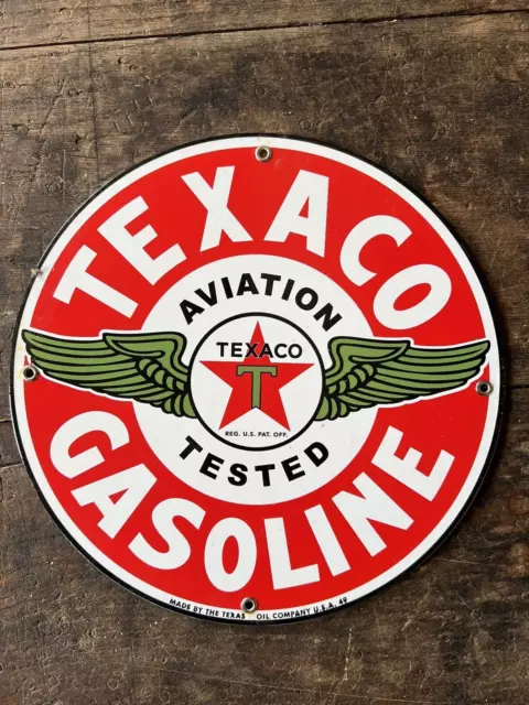 Texaco Vintage Porcelain  Gas And Oil Sign