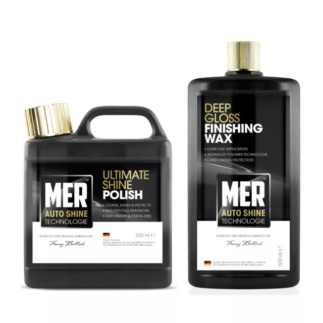 Mer Ultimate Shine Car Polish + Deep Gloss Finishing Wax Twin Set 500ml