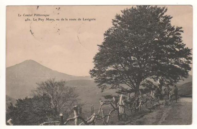 Cpa 15 - Le Puy Mary Vu De La Route De Lavigerie - Mauriac :  (Cantal) - Écrite