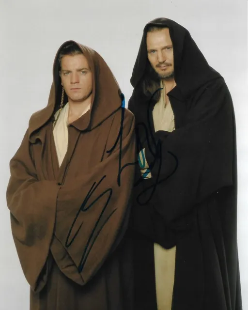 Liam Neeson & Ewan McGregor Star Wars Autographed 8 x 10 Signed Photo REPRINT