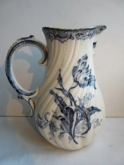 "pichet Art Déco Sarreguemines modèle FONTANGES en bleu