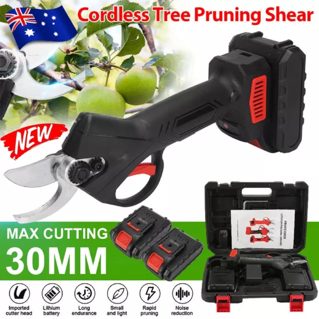 Cordless Bypass Secateurs Pruner Shears Rechargeable Tree Branch Cutter Scissor