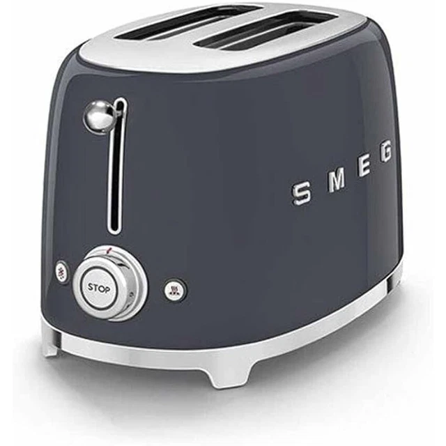SMEG 50'S RETRO Style Aesthetic 2 Slice Toaster in Slate Gray 184.00