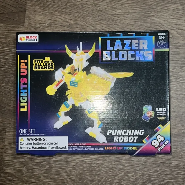 Blocks Tech Lazer Color Changing LED Building Blocks Punching Robot 94 Pieces