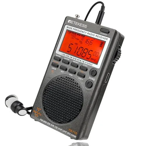 Retekess TR604 Radio Portable FM, Poste Radio Pile et Secteur