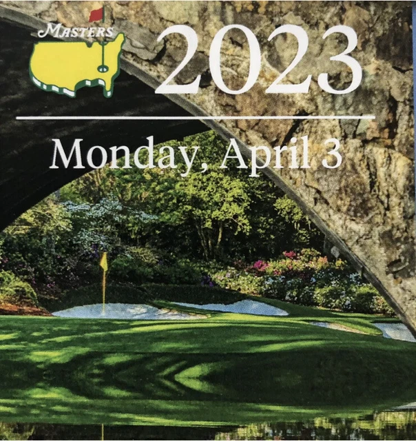 Masters Augusta Practice Round Ticket (1) Monday April 3, 2023