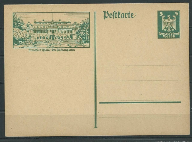 Deutsches Reich Ganzsache Bildpostkarte Frankfurt/M. Palmengarten, ungebraucht