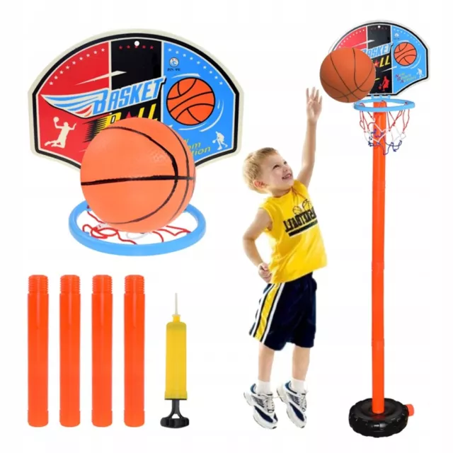 Children Basketball Playing Outdoor Sport Adjustable Stand Basket Holder Hoop