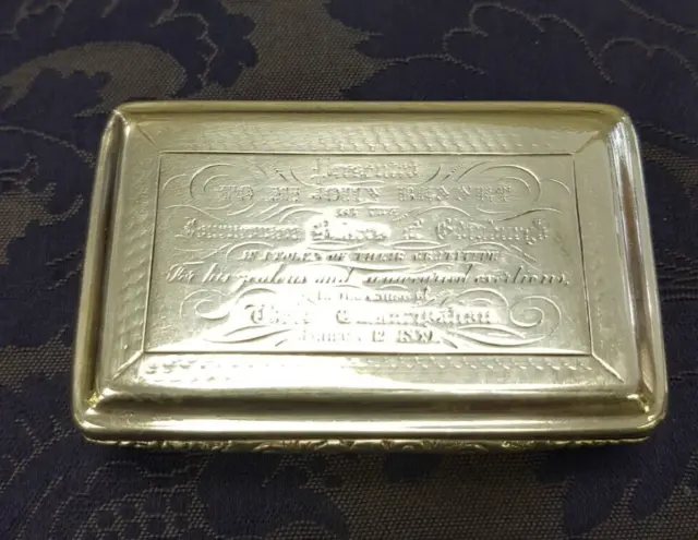 Antique Nathaniel Mills Silver Table Snuff Box Early 1838. LJ121