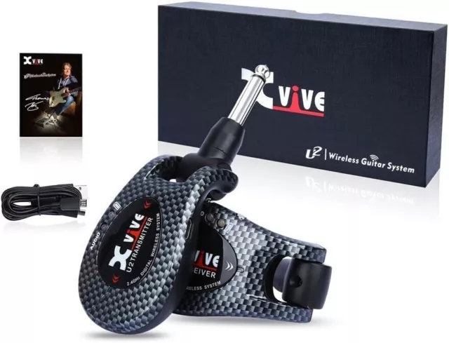 Xvive XV-U2 Guitar Wireless System 2.4GHz Digital Guitar Transmitter Carbon