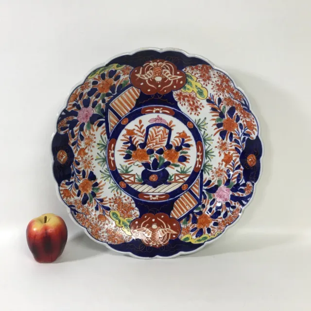 Large 19th C. Japanese Imari Porcelain Round Charger / Platter