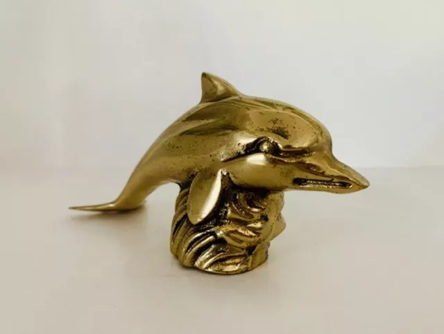 Vintage brass dolphin figurine Kmart 5”