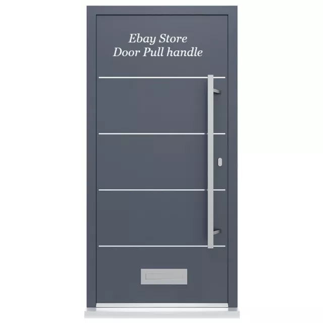 48" Long Door Pull Handle Offset Square 304 Stainless Steel Brushed