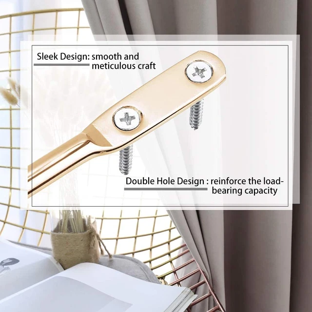 Curtain Holdbacks, Crystal Curtain Tieback Hooks Gold Metal Decorative Drapery C 4