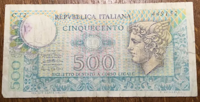 Italie Billet De 500 Lires (Bill 47)