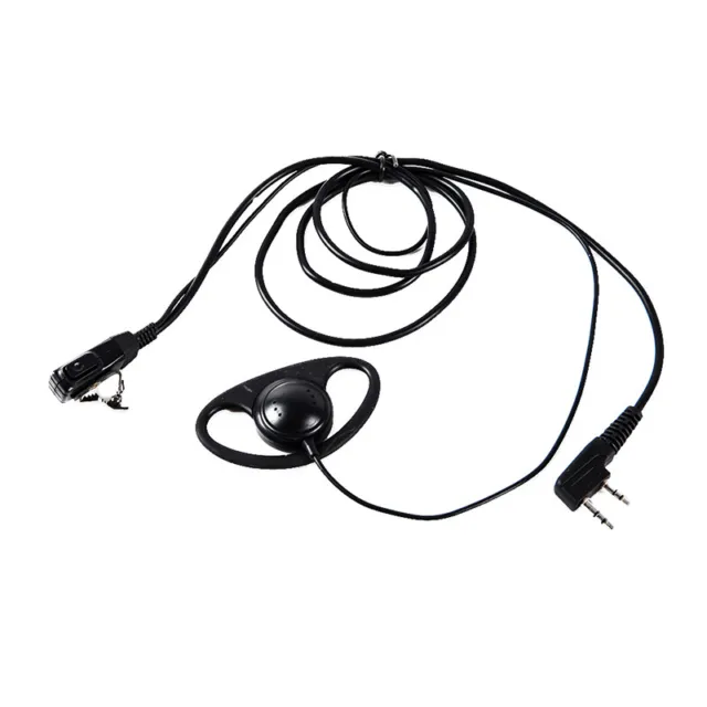 D Shape Ear Hook Earpiece 2Pin PTT With Mic Headset for UV-5R BF Walkie Talk C❤M