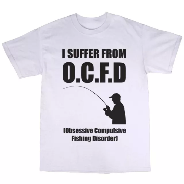 Obsessive Compulsive Fishing Funny T-Shirt 100% Premium Cotton Gift Present Rod