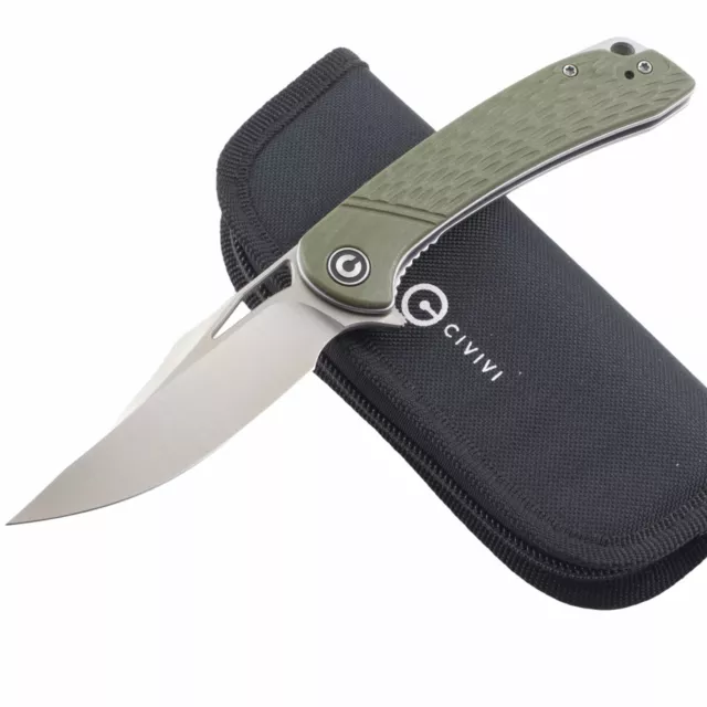 CIVIVI DOGMA OD Green G10 Linerlock Folding Pocket Knife Pocket Clip ...