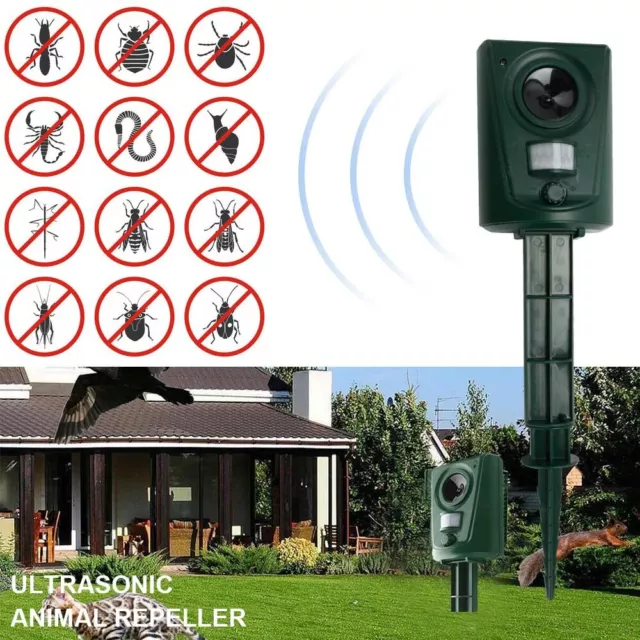 Cat Dog Repellent Ultrasonic Battery Fox Pest Scarer Deterrent Repeller Garden