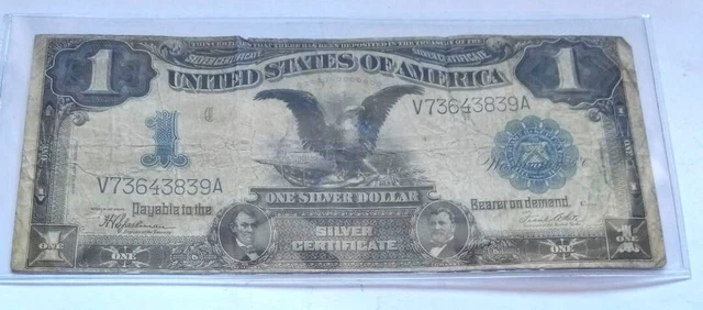 1899 One Dollar Silver Certificate Currency Note, Great Gift, Rare, Old