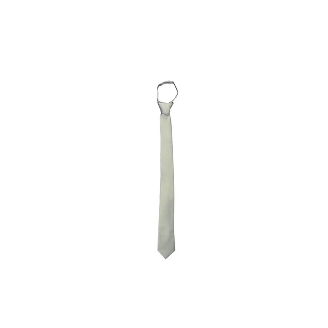 New formal men's pre-tied ready knot necktie poly wedding party Ivory prom slim