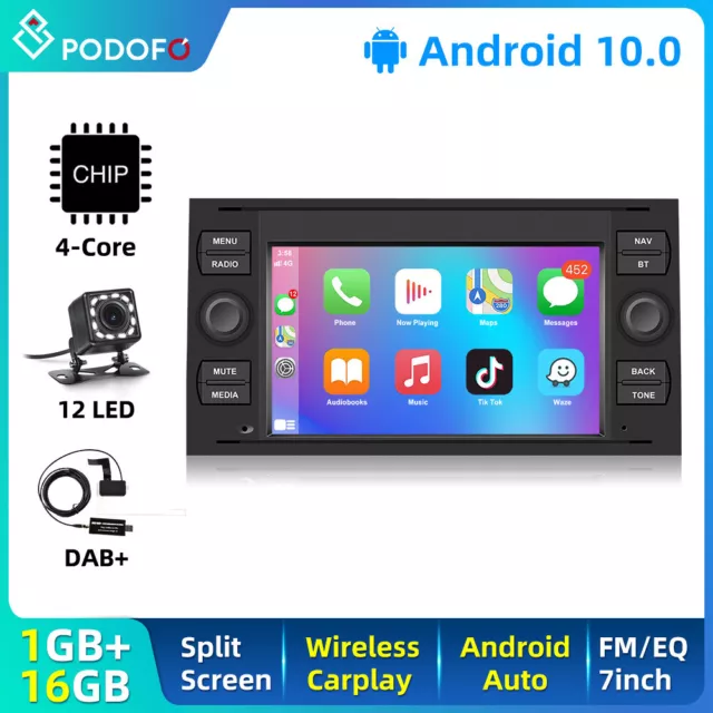 Android DAB+  Autoradio Carplay GPS Für Ford Fiesta Mondeo Transit Focus Fusion