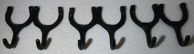 Lot of 3 Horseshoe Wall Hooks Hanger Rack Coat Hat Western Décor Black Cast Iron