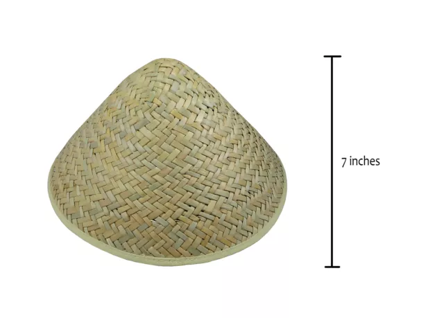 Asian Chinese Japanese Oriental Garden Conical Bamboo Rice Farmer Coolie Hat 2