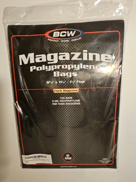 Magazine Sleeves Bags Pack BCW Storage Protector Standard Regular Size Lot 100