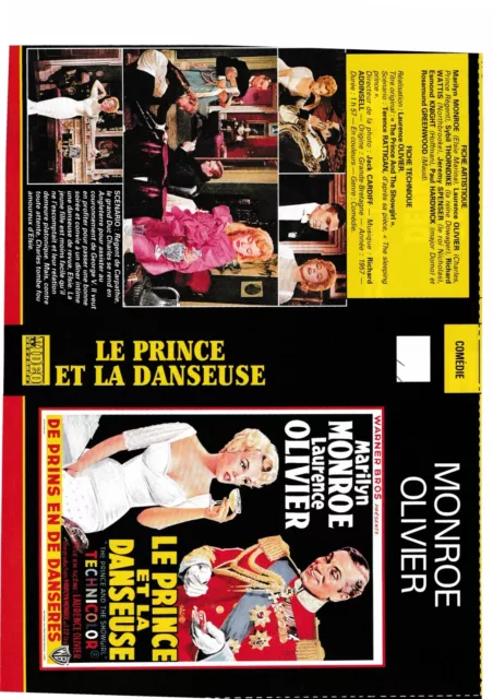 JAQUETTE VHS (seule) : LE PRINCE ET LA DANSEUSE / SAILOR & LULA