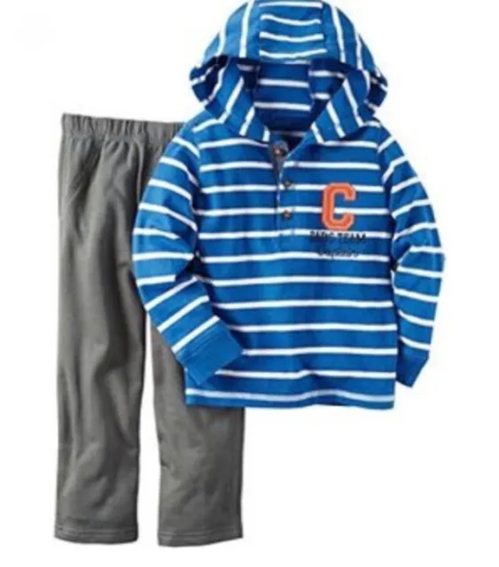 Carter's Boy 2 Piece Pullover Hooded Shirt and Pants Set Size 3 Months