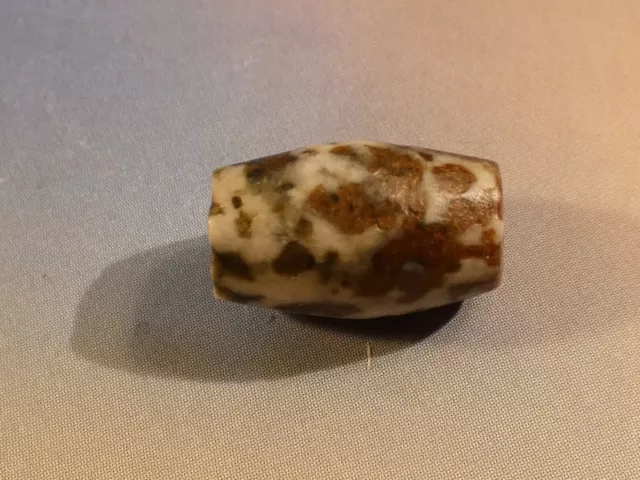 Ancient Indus Balochistan Banded Spotted Jasper Agate Tube Bead 12.6-7.5 Mm