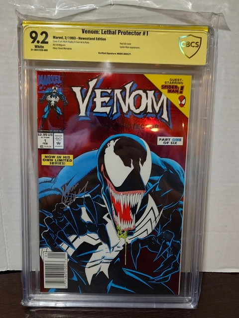 Venom Lethal Protector 1 CBCS  9.2 Mark Bagley Newsstand FULL SIGNATURE