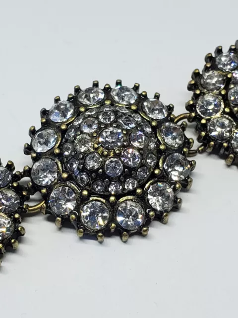 Baublebar Antiqued Brass Rhinestone Cluster Circle Link Bracelet 2