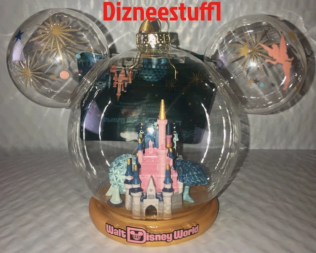 2024 WALT DISNEY World Four Parks Icons Castle Glass Mickey Ornament