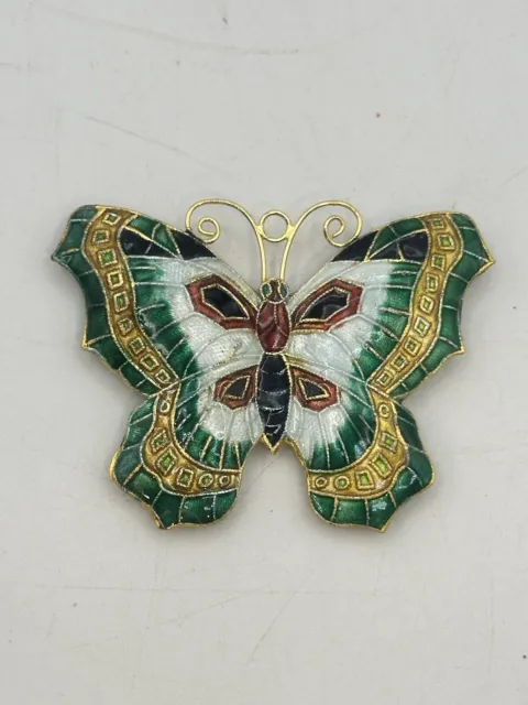 Cloisonné Brass And Enamel Butterfly Ornament