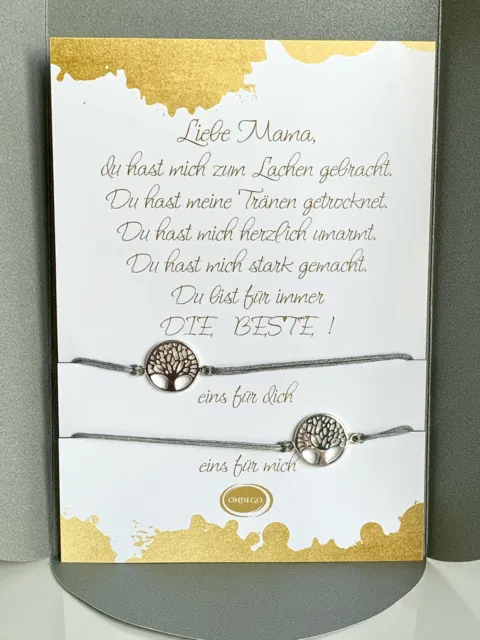 2x XXL MAMA 925 Silber versilbert Armband  Lebensbaum Weihnachten