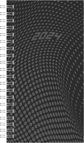Rido 7014104904 Taschenkalender Timing2 schwarz 1Woche/2Seiten 2024