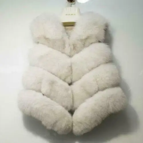 Women's Genuine Real Full Pelt Vulpes Fox Fur Vest Waistcoat Jacket Coat Gilet