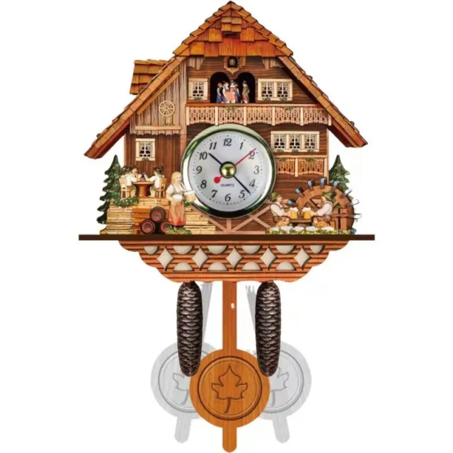 Cuckoo Clock Wall Clock Modern Chalet-Style with bird tweeting sound 22 colours