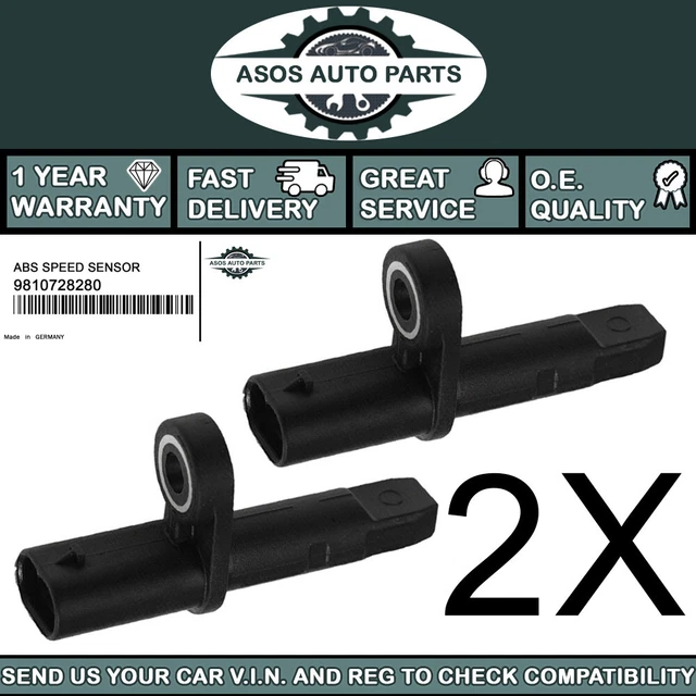 2 SENSORI DI VELOCITÀ ABS ANTERIORI adatti a CITROEN BERLINGO C5 DS3 DS4 DS7 DS9 9810728280